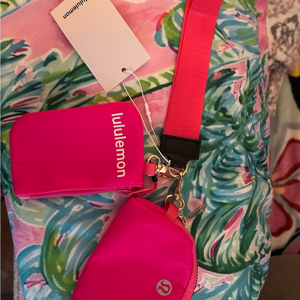 lululemon athletica Bright Pink Mini Crossbody Card Case & Pouch